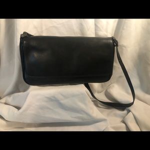 Crazy Horse Black Purse Shoulder Bag Leather Black